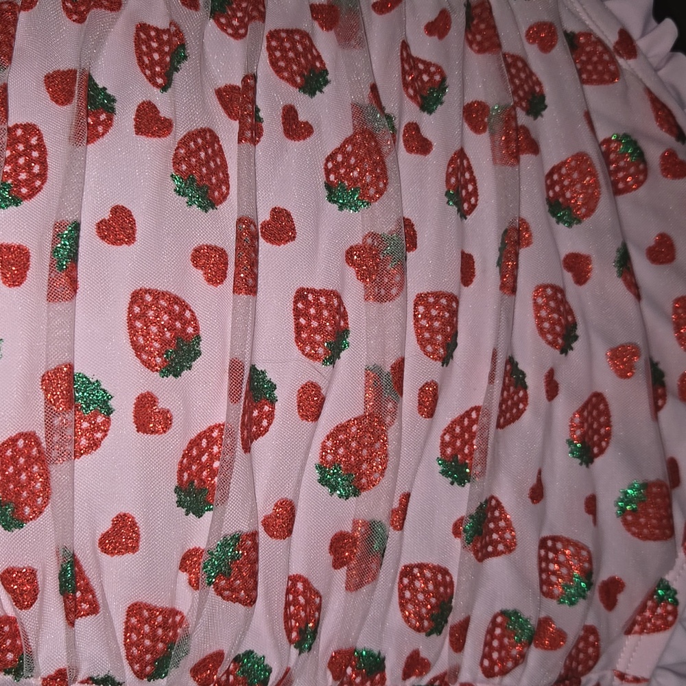 Hot Topic Strawberry High Waisted Bikini (Top XL) Bottoms (L) - Picture 5 of 8